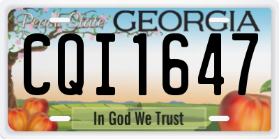 GA license plate CQI1647