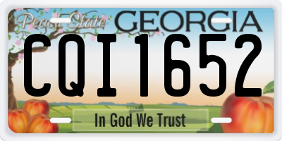GA license plate CQI1652