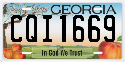 GA license plate CQI1669