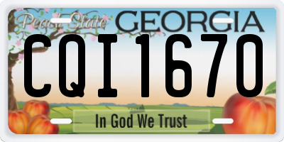 GA license plate CQI1670