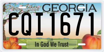 GA license plate CQI1671