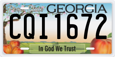 GA license plate CQI1672