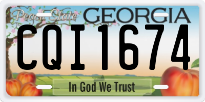 GA license plate CQI1674