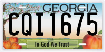 GA license plate CQI1675