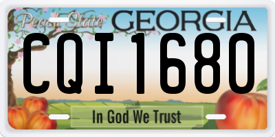 GA license plate CQI1680