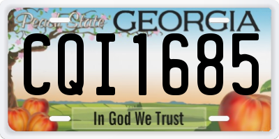 GA license plate CQI1685