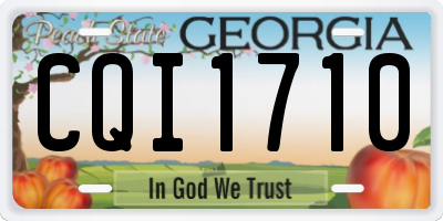 GA license plate CQI1710
