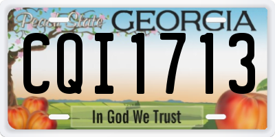 GA license plate CQI1713