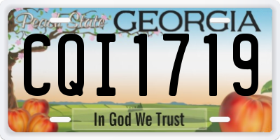 GA license plate CQI1719