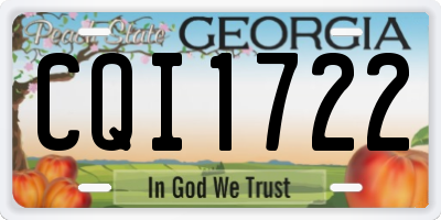GA license plate CQI1722