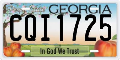 GA license plate CQI1725