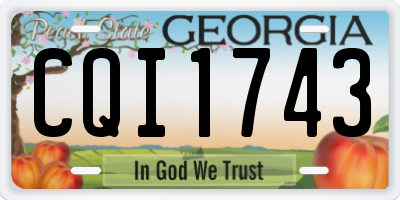 GA license plate CQI1743