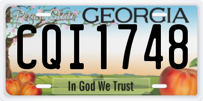 GA license plate CQI1748