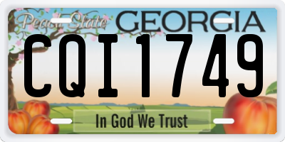 GA license plate CQI1749