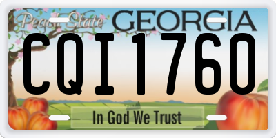 GA license plate CQI1760