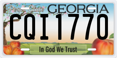 GA license plate CQI1770