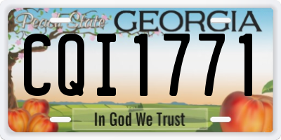 GA license plate CQI1771