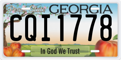 GA license plate CQI1778