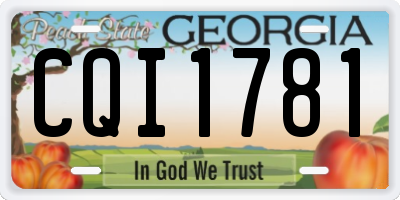 GA license plate CQI1781