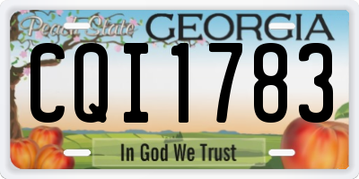 GA license plate CQI1783