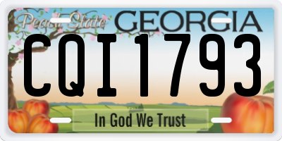 GA license plate CQI1793