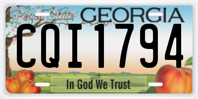 GA license plate CQI1794