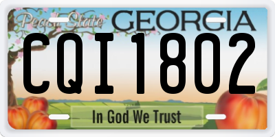 GA license plate CQI1802