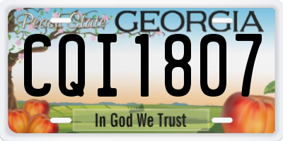 GA license plate CQI1807