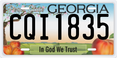 GA license plate CQI1835