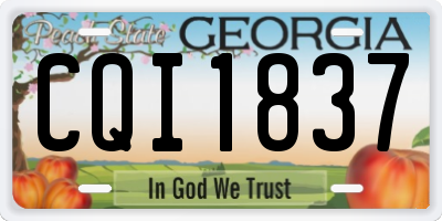 GA license plate CQI1837