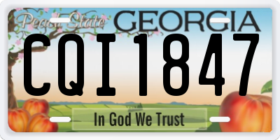 GA license plate CQI1847