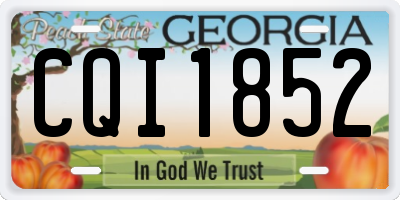 GA license plate CQI1852