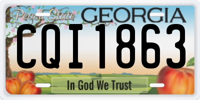 GA license plate CQI1863