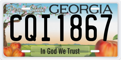 GA license plate CQI1867