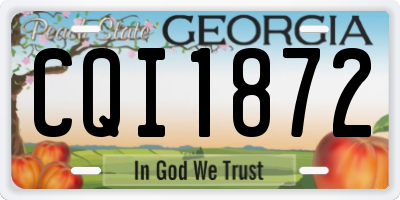 GA license plate CQI1872