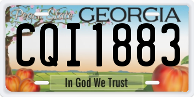 GA license plate CQI1883