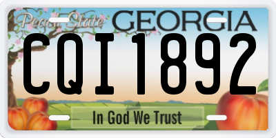 GA license plate CQI1892