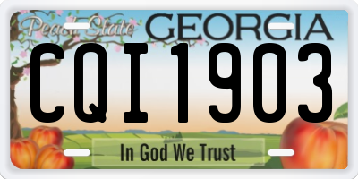 GA license plate CQI1903