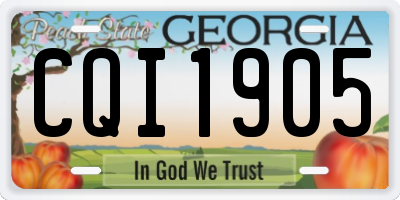 GA license plate CQI1905