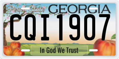 GA license plate CQI1907