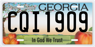 GA license plate CQI1909