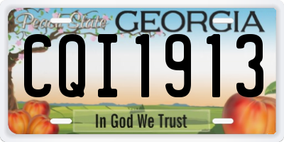 GA license plate CQI1913