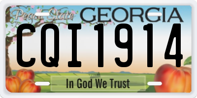 GA license plate CQI1914