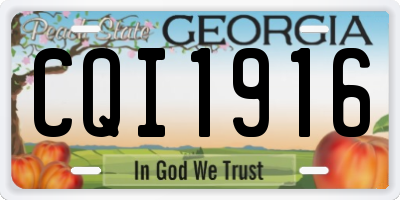 GA license plate CQI1916