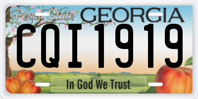 GA license plate CQI1919