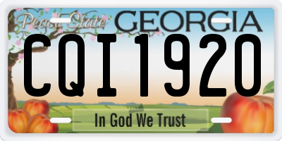 GA license plate CQI1920