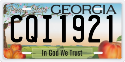 GA license plate CQI1921