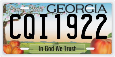 GA license plate CQI1922
