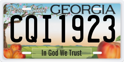 GA license plate CQI1923