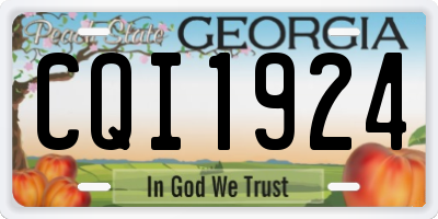 GA license plate CQI1924
